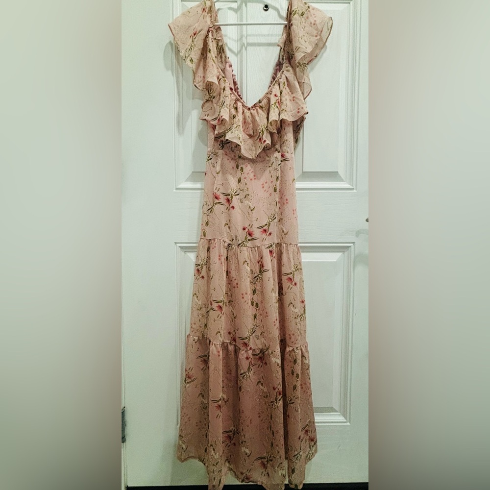 Floral Pink Maxi Dress